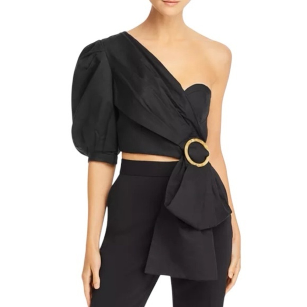 Acler Black One-Shoulder Blouse